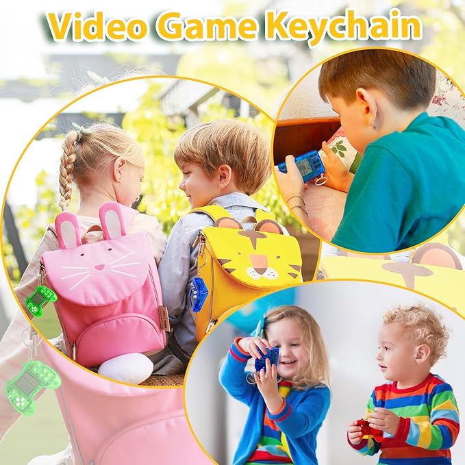 APZ 12 PCS Video Game Party Favors for Kids,Arcade Video Game Keychain Idea Gift for Video Game Party Birthday Supplies