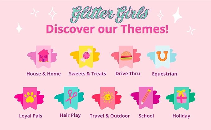 Glitter Girls – 14-Inch Doll Accessories – Sleepover Party & Backpack Set – Tie – Dye Sleeping Bag, Rainbow Pillow & Pizza Play Food – 3+ Years– Children’s Toys
