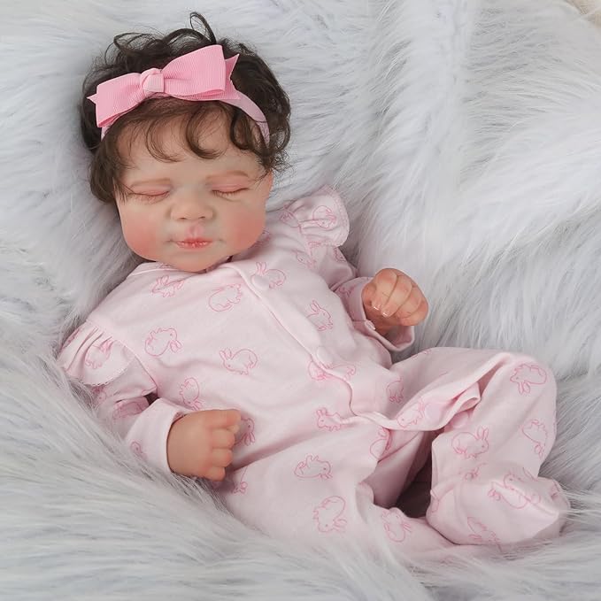 Realistic Reborn Baby Doll Clothes 16-18 inch 2pcs Pink Outfits Clothing Set Accessories Suitable for Reborn Babies and Newborns