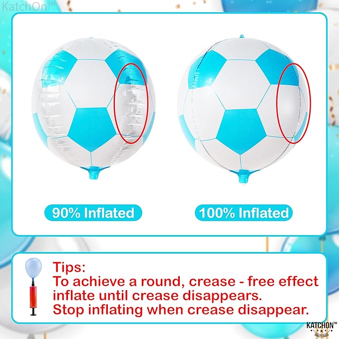 Katchon, Blue Soccer Balloons 22 Inch-pack Of 6 | Soccer Birthday Party Decorations | Soccer Ball Balloons, soccer Theme Party Decorations | Gender Reveal Decorations, Sports Themed Party decorations