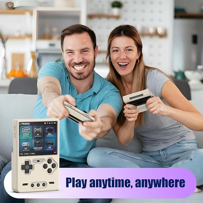 Silicone Case for Trimui Brick Retro Handheld Game Console, Soft Skin Cover for Trimui Brick Accessories, Anti-Scratch Washable TrimuiBrick with Lanyard (OffWhite)