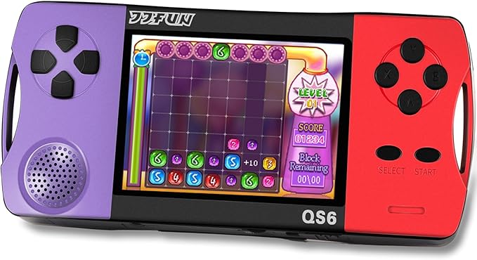 16 Bit Handheld Games for Kids with 3.5" IPS Large Screen Built-in 216 Retro Video Games Portable Gaming Player with Rechargeable Battery Mini Arcade Electronic Toy Gifts for Boys Girls (Purple+Red)