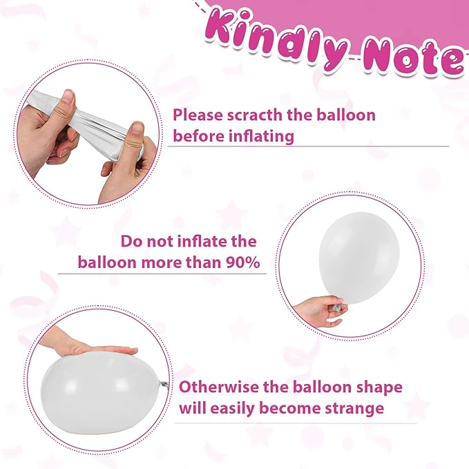 Pink Purple White Balloon, 50PCS 12Inches Teal Blue Purple Hot Pink Party Balloons Pastel Latex Balloon for Girls Birthday Baby Shower Wedding Graduation Party Decorations