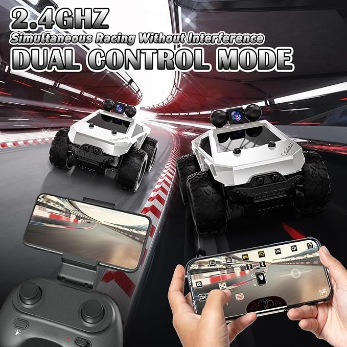 1: 28 RC Cars Remote Control Car with 720P HD FPV Camera, All-Terrain RC Truck with Body Light Rechargeable Battery, RC Car Vehicle Toy Gifts for Adults Kids Boys and Girls