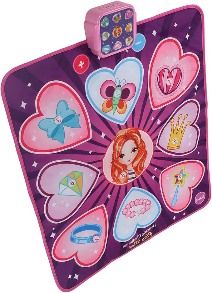 Pilipane Electronic Dance Mat Kids Music Dance Pad with Lights Interactive Fun Physical Exercise Game Play Together Indoor Outdoor Activity Soft Polyester Material
