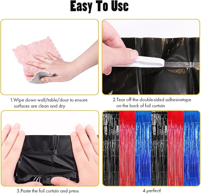 23Pcs Anime Spider Birthday Decorations, Red Black Blue 3.3x8.2ft Tinsel Foil Fringe Curtains Banners and Cobweb Balloons for Spider Theme Birthday Party Decorations Boys and Girls Party Supplies