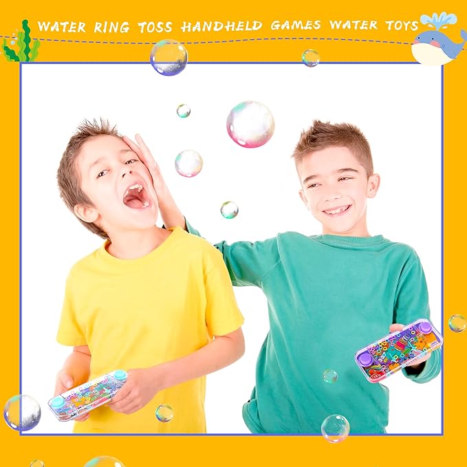8 Pcs Handheld Water Games 80s 90s Nostalgic Multicolor Ring Toss Game for Birthday Children's Day Party Favors Gift Bag Fillers Stocking Stuffers