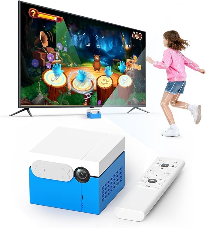 MotionX Active Game Console with 41 Motion Games for Kids & Family, AI Active Game Play System - No Subscription, Continuously Updated, Plug & Play, Great for Gaming Nights, Parties and Playdates