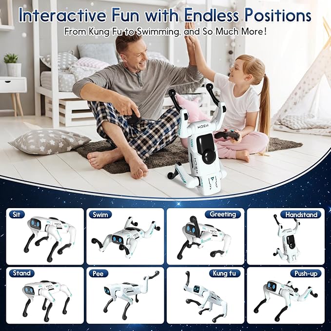 Smart Robot Dog Toy, Perro Robot Toys for Kids, RC Robo Dog Pet with STEM, Robotic Dog Pal for Kids and Adults, Electronic Remote Control Robots for Birthday for Boy and Girl