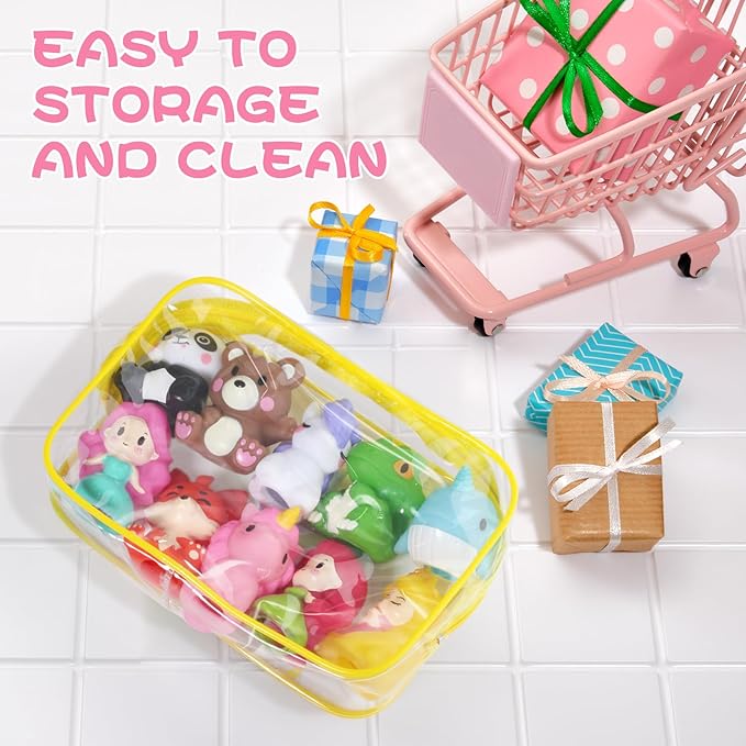 Oriate Fairy Tale Finger Puppets Toddler Toys, Story Time Puppets with Pretend Play Stage, Toddler Bath Toys with Storage Bag, Bathtub Party Favors Easter Egg Basket Stuffers 12m 10Pcs
