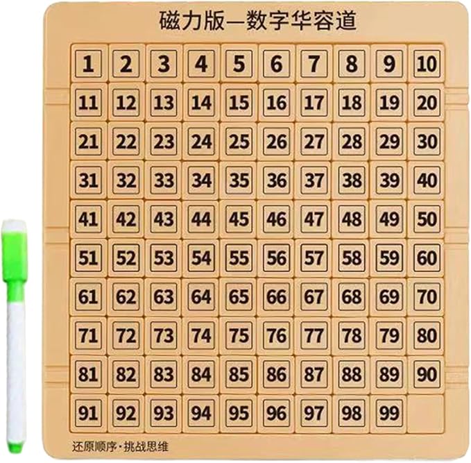 Slide Puzzle 1-99 Number Magnetic Educational Counting Toy - Doodle Board with Pen for Boys Girls Teens | Fun Learning Game for Easter Travel Christmas Holidays and Skill Development
