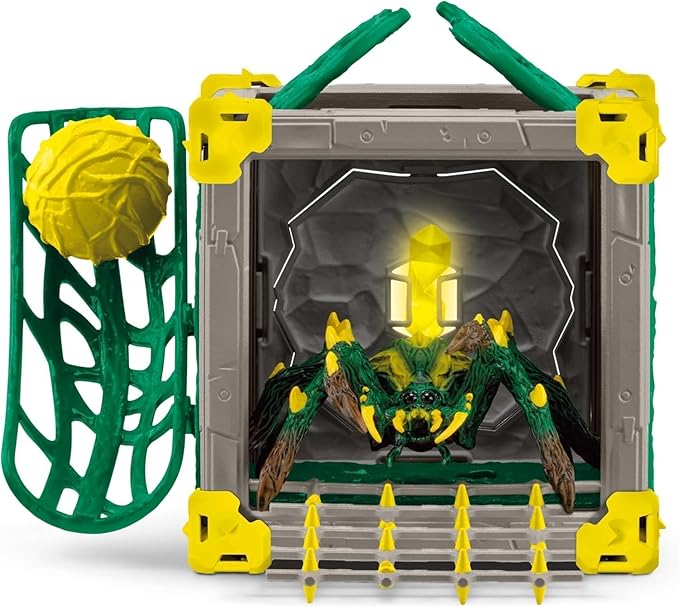 Schleich Eldrador Creatures - 28 PC Jungle Battle Cave with Spider Toy Playset - Tarantula Figurine for Boys and Girls with Expandable Fortress - Interactive, Imaginative Play for Kids Ages 7+ | 42678