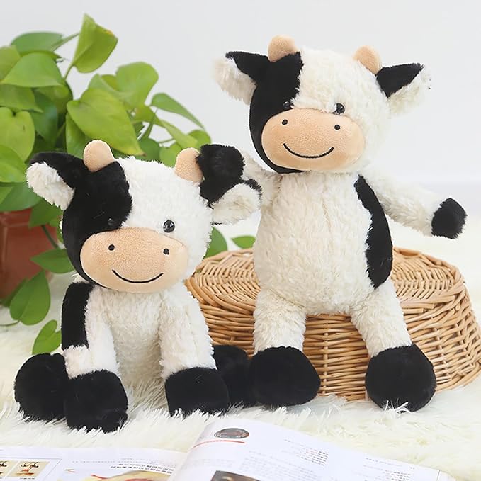 11.8 inches Cow Stuffed Animal Soft Plush Cute Cow Doll for Boys Girls