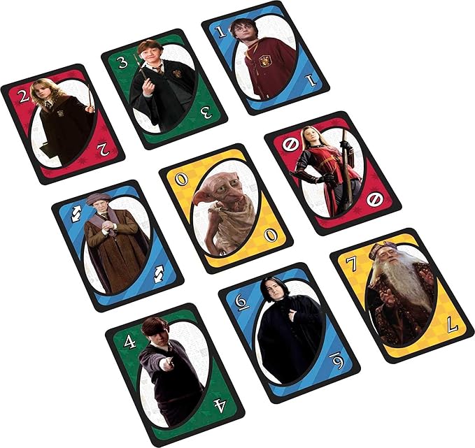 Mattel Games UNO Harry Potter Card Game for Kids, Adults & Parties, Collectible Deck Based on Popular Series for 2 to 10 Players