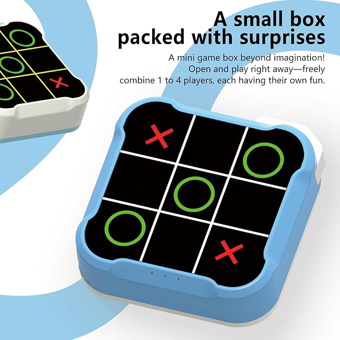 Tic Tac Toe Bolt Game,Handheld Electric Puzzle Game Console, Board Games for Kids and Adults,Gift Ideal for Kids and Adults' Birthday(White)