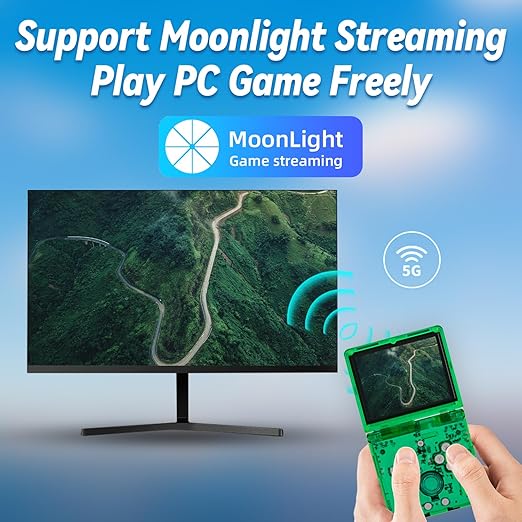 RG35XXSP Flip Portable Retro Handheld Game Console,RG35XXSP 3.5 Inch IPS Screen Linux System with 64G TF Card Pre-Installed 5532 Games,Clamshell Games Consoles Supports 5G WiFi Bluetooth HDMI xxsp