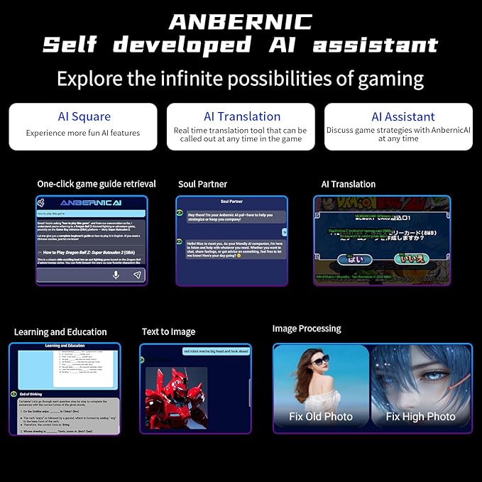 Anbernic RG Slide Retro Handheld Game Console , 4.7-inch LTPS in-Cell Screen Capacitive Joystick Android 13 System Support AI Assistant 5G WiFi Bluetooth 5.0 NO Game Card(White)
