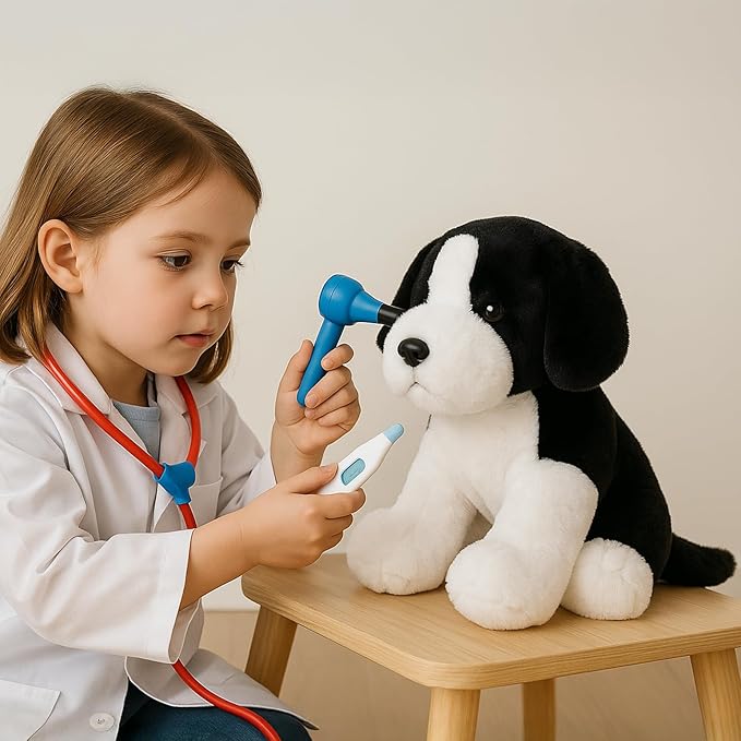 Black White Beagle Sheepdog Border Collie Stuffed Animals Dog Puppy Plush Toys for Kids Boys Girls Baby Birthday Easter
