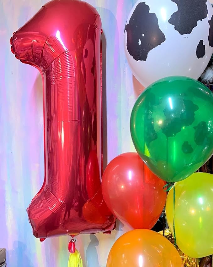 40 Inch Red Number 4 Balloon, Giant 4 Number Balloons for 4th Birthday Decorations, Party Supplies for Baby Boy Girl, Red Party Decor