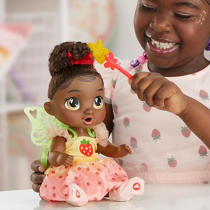 Baby Alive Fairy Fashions Berry Boo Doll with Clothes Accessories, Black Hair, 11 Inches, Toys for 3 Year Old Girls and Boys & Up (Amazon Exclusive)