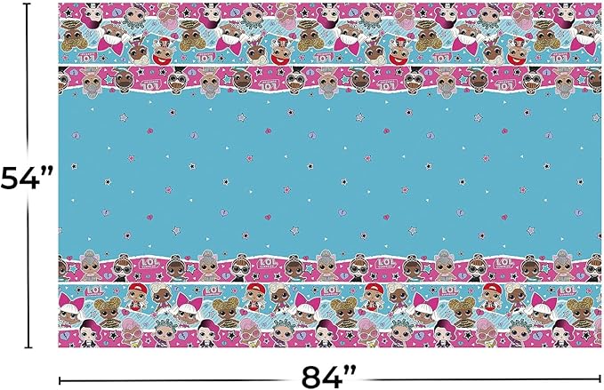 Multicolor LOL Surprise Rectangular Plastic Table Cover - 54"x84" (1 Count) | Durable & Easy-to-Clean, Perfect for Kids Birthday Parties & Special Occasions