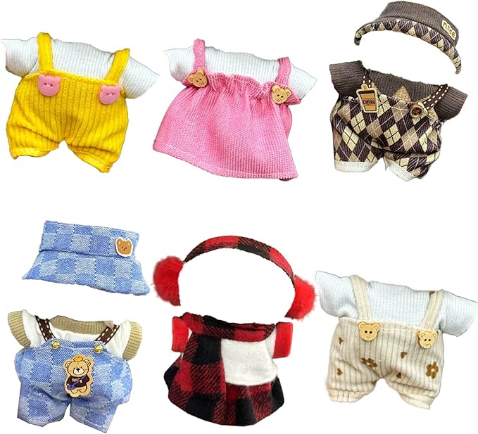 Clothes for Doll, 6 Pack Doll Outfits for 17cm Doll, Perfect for Play and Display, Accessories for Doll's Collectors, (No Dolls) (Set 8)