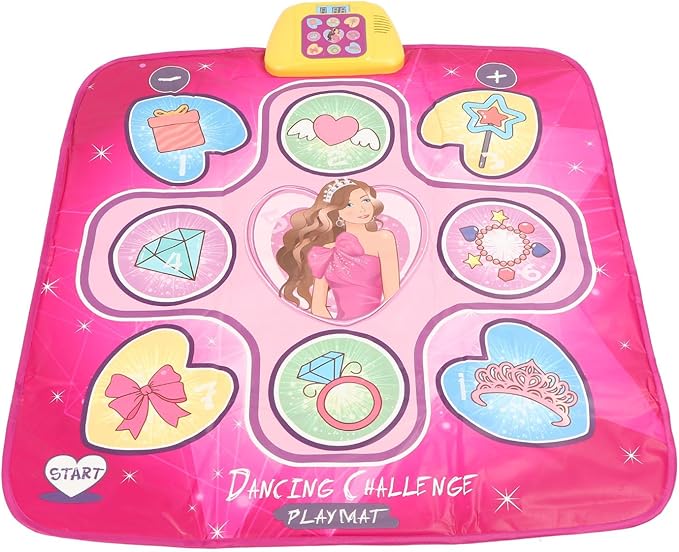 Dance Mat for Kids 35.4in Wireless Non Slip Programmable Electronic Rhythm Step Dance Pad with Foldable Design for Indoor Outdoor Use