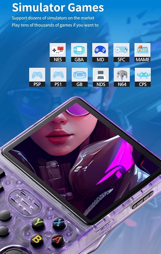 R36s 2025 New Retro Handheld Game Console,Handheld Game Console with Built-in 20000+ Games,Support 20+ Emulator,Linux System,3.5” IPS Screen,Portable Mini Emulator for Kids and Adults (Green)