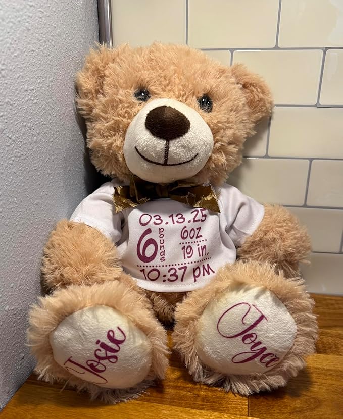 Teddy Bears Bulk 5 Packs 13.5 Inches Small Stuffed Bears Pack for Christmas Valentines Baby Shower Party Decorations Centerpieces Favors Light Brown