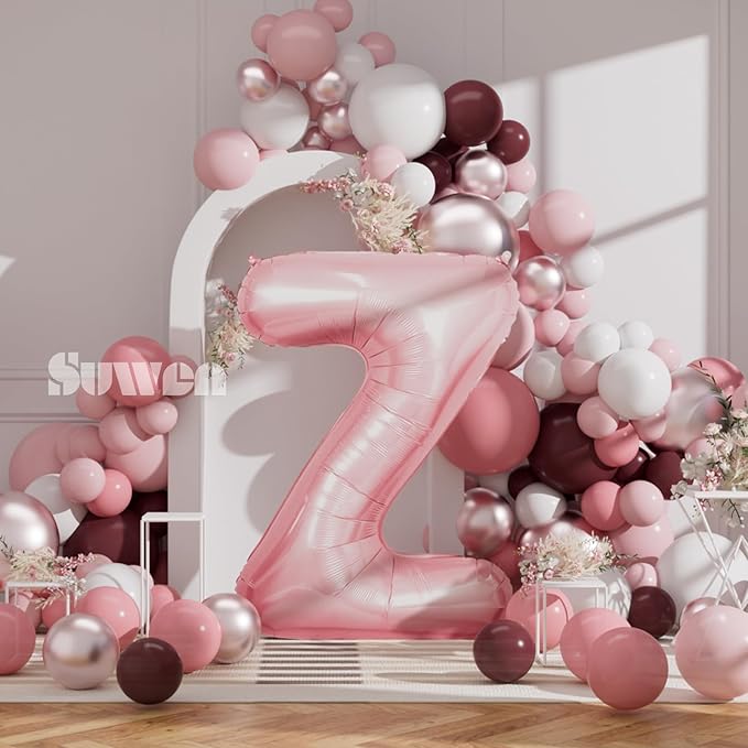 SUWEN 40 Inch Pink Large Z Letter Balloons Big Foil Helium Letter Balloons A-Z Jumbo Mylar Happy Birthday Party Decorations for Girl Anniversary Party Supplies