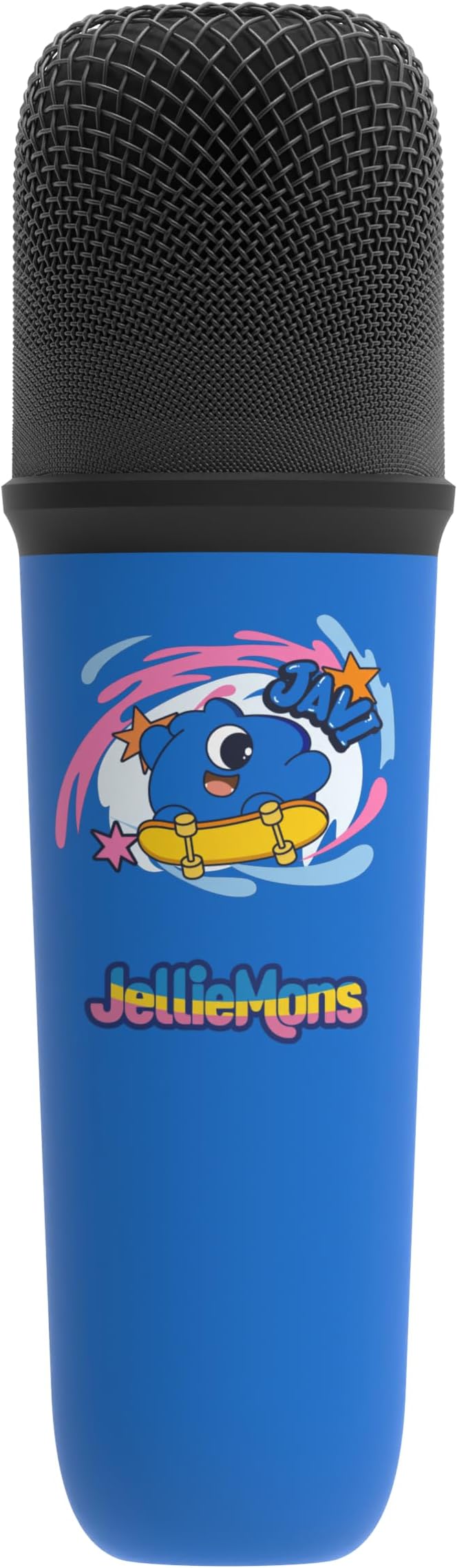 Jellie O-K Kids Wireless Karaoke Speaker with Handheld Microphone, Portable, Premium Sound, Cute Characters, Fun for The Whole Family. (Blue)