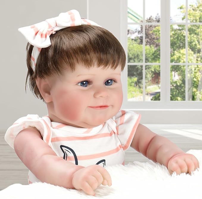 Ktaxon Reborn Baby Doll with 2 Set Clothes, 20-Inch Soft Cloth Body Realistic Baby Doll with All Accessories, Newborn Baby Dolls for 3+ Year Old Girls & Boy (Pink)