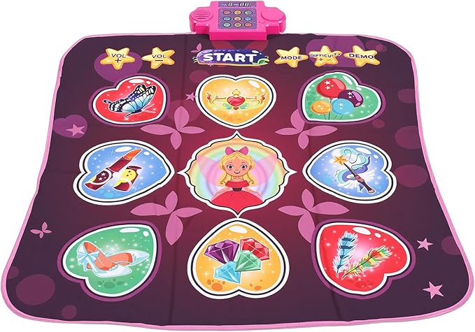 Alomejor Dance Pad, Electronic Music Mat with 80 Sounds, Foldable Non Slip Playmat for Kids and Adults, Ideal Girls Aged 3 to 12 Years (Pink)