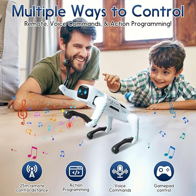 Smart Robot Dog Toy, Perro Robot Toys for Kids, RC Robo Dog Pet with STEM, Robotic Dog Pal for Kids and Adults, Electronic Remote Control Robots for Birthday for Boy and Girl