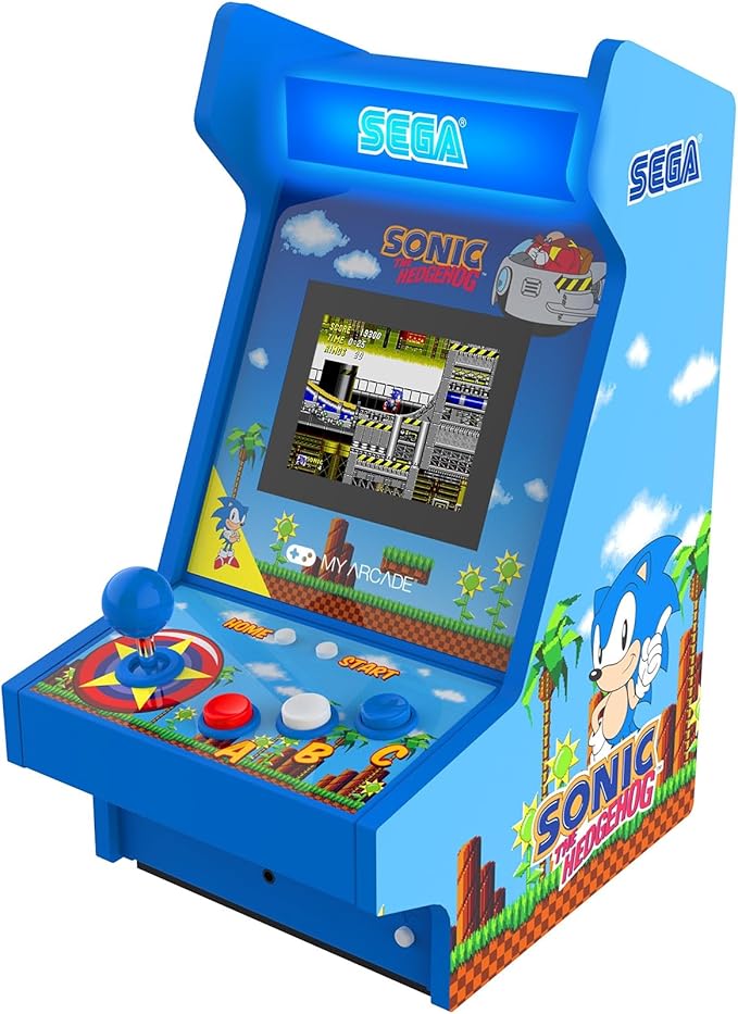 My Arcade Sonic The Hedgehog Mighty Player: Sega Retro Arcades, Sonic Countertop Video Game, 4 Classic Sega Games in 1