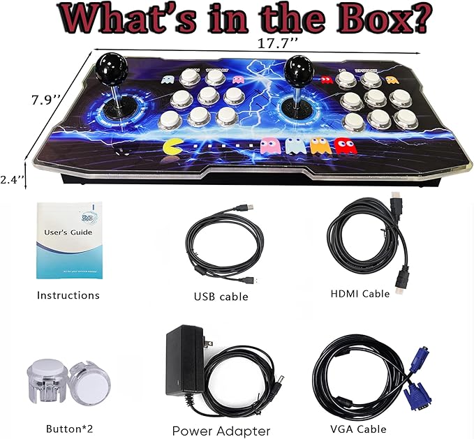 RegiisJoy 32000 mini Pandoras Box 78SArcade Game Console, 4 Player 3D Magical Modified Game, Search Save Delete Cheat Function, Favorite List, One-Button Combo, 128G TF, 12 Classification