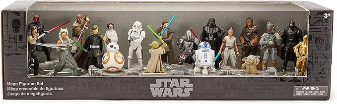 Disney Store Official Star Wars Mega Figure Set - 19 Fully Sculpted Figurines - Includes Han Solo, Darth Vader, Yoda, & More - Perfect Star Wars Gift Set for Fans of Toy Figures & Playsets