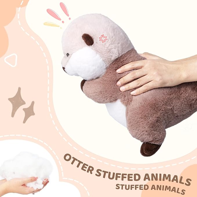 Cute Otter Stuffed Animals Soft Sea Otter Plushie Toy 15.7" Christmas Birthday Party Plush Gift for Kids Children Girls Boys
