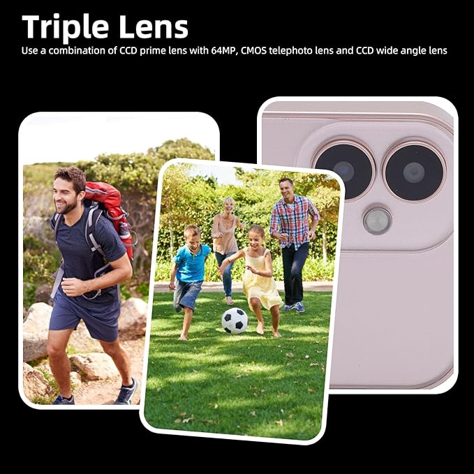 4K 64MP Digital Camera, Vlogging Camera with 3 Inch Touchscreen, Compact Cam for Photography Video Music, No SD Card Included