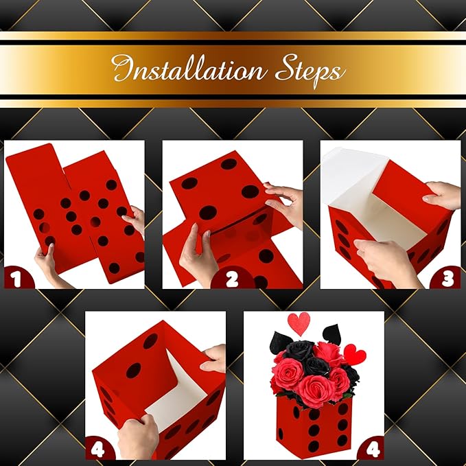 Jexine 15 Pcs Dice Favor Boxes 7" Casino Theme Birthday Decorations Las Vegas Party Decorations 3D Dice Decor for New Year Centerpieces Casino Night Las Vegas Party Supplies(Multicolor)