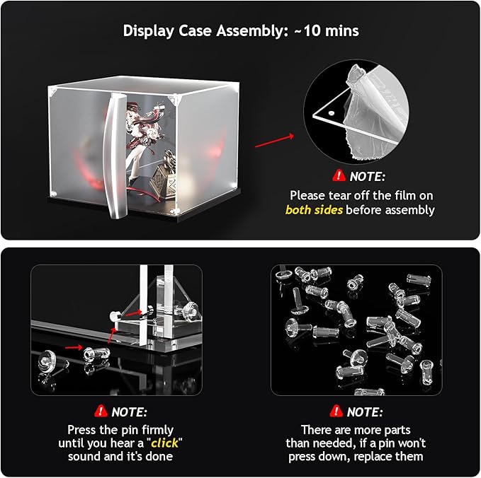 Acrylic Display Case for Collectibles Assemble Clear Acrylic Display Box for Lego Alternative Glass Case for Showcasing Figures Doll Toys Home Storage(10x6x14 inch, 25x15x35 cm)
