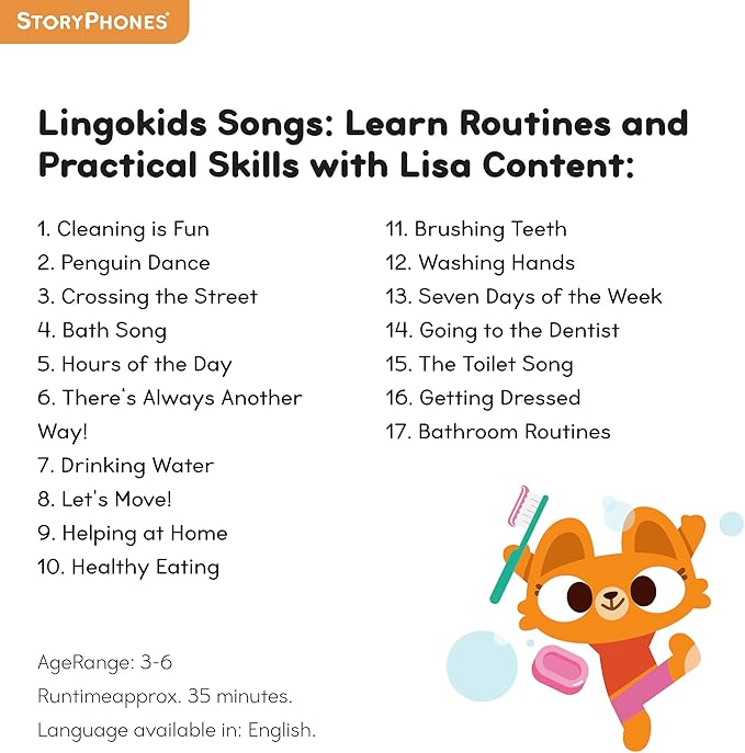 StoryShield, Lingokids Screen-Free Audio Storytelling Disk, Learn About Practical Life Skills with Lisa