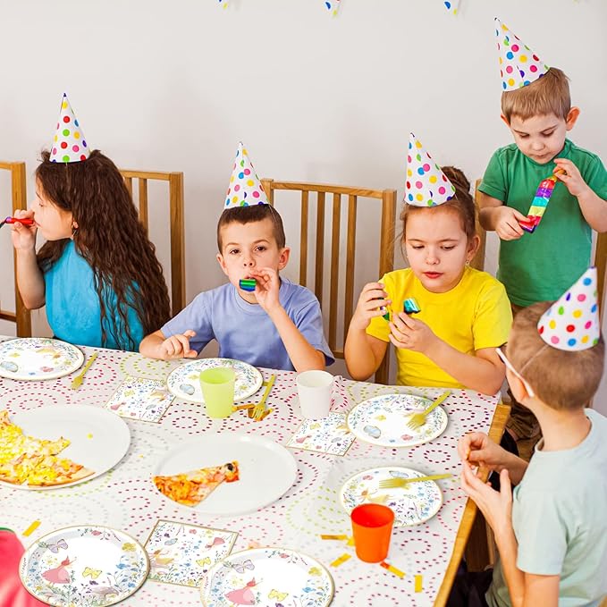 96 Pcs Fairy Plates and Napkins Party Supplies Talking Truly Fairy Tableware Set Tea Luncheon Party Decorations Favors for Girls Kids Birthday Baby Shower Serves 24