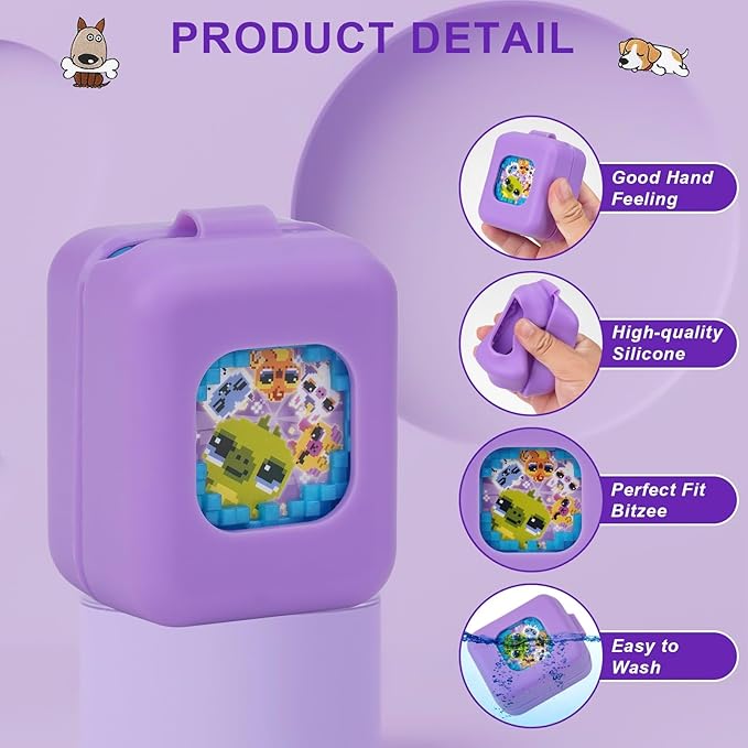 YouKnow Silicone Case for Bitzee Magicals Interactive Toy Digital Pet and Case, Protective Skin Sleeve for Bitzee Virtual Electronic Pets Accessories (Case Only) (Purple)
