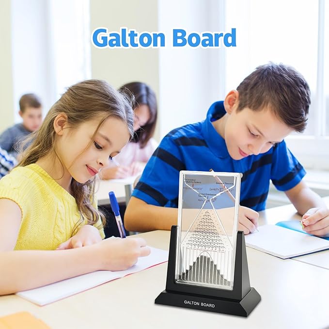 Galton Board Probability Demonstration Model - 12.6in Large Physics Learning Desk Toy with 17500 Metal Beads | Statistical Law Experiment Tool for School Labs & STEM Education