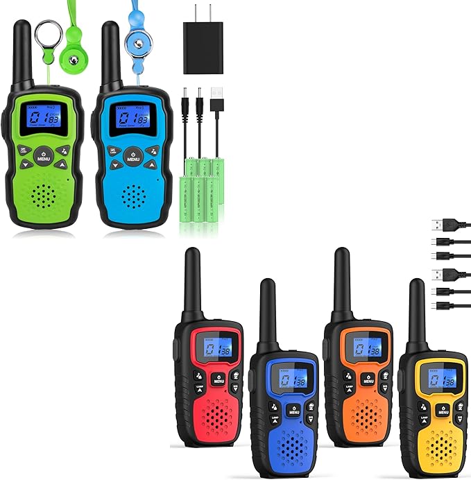 Wishouse Walkie Talkies for Kids Adults Rechargeable Long Range,Family Walky Talky,Outdoor Camping Games Indoor Toys Birthday Xmas Gift for Boys Girls Children 6 Pack