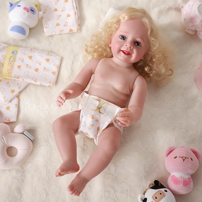 BABESIDE 30 Pcs Reborn Baby Doll Diapers Set for 17-24 Inch Babydolls, Cute Animal Patterns Babydoll Diapers Dolls Underwear for Lifelike Reborn Baby Doll Accessories