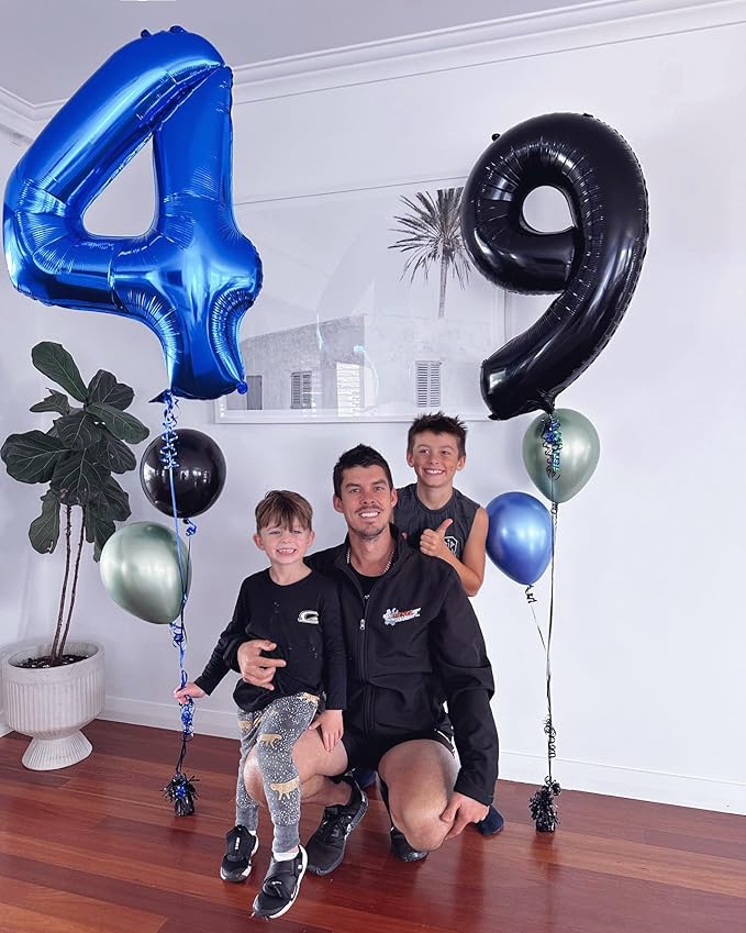Navy Blue Number 40 Balloon 40 inch, 40 Number Balloons, 40th Navy Blue Birthday Decorations, 40 Year Old Women Men Blue Party Supplies
