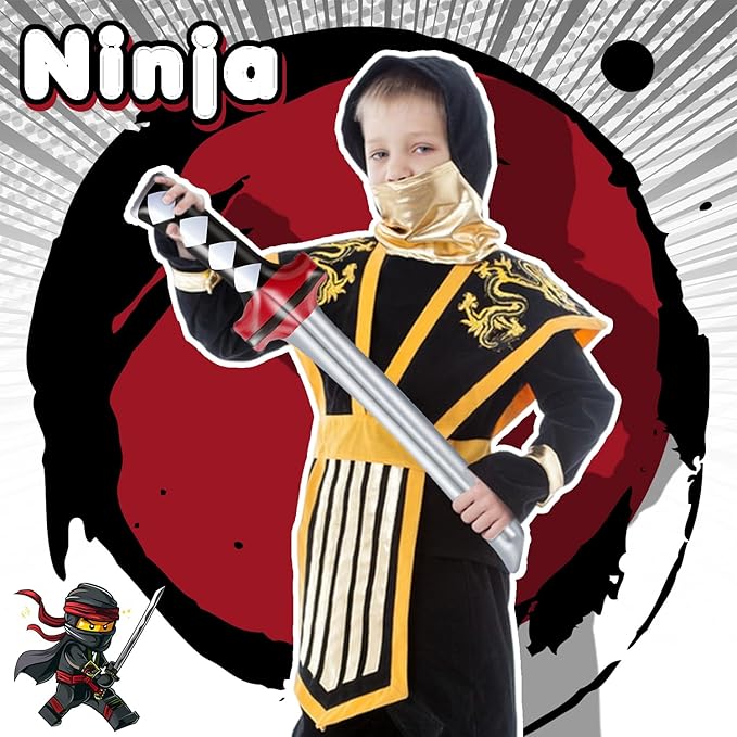 12 Pcs Inflatable Ninja Samurai Sword, Inflated Katana Sword Toy, Blow Up Ninja Swords for Party Favors Cosplay Samurai Theme Party