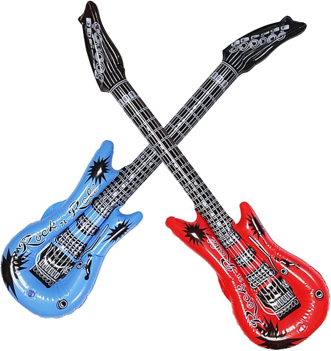 Dr.dudu Inflatable Guitar, Waterproof Assorted Colors Party Decoration (6pack)